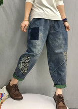 Load image into Gallery viewer, Organic Blue patch applique  denim Pants Spring