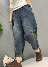 Load image into Gallery viewer, Organic Blue patch applique  denim Pants Spring