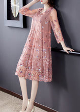 Load image into Gallery viewer, Organic Pink Hooded Embroideried Tulle A Line Dress Summer