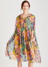 Load image into Gallery viewer, Organic Yellow Patchwork Print Summer Chiffon Dresses