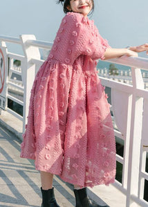 Pink Cinched Circle Summer Party Dresses