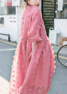 Pink Cinched Circle Summer Party Dresses