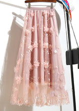 Load image into Gallery viewer, Pink Elastic Waist Tulle A Line Skirts Summer