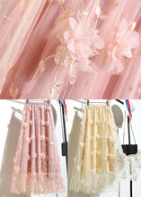 Load image into Gallery viewer, Pink Elastic Waist Tulle A Line Skirts Summer