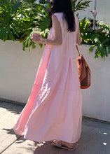 Load image into Gallery viewer, Pink Patchwork Cozy Cotton Long Dresses Summer