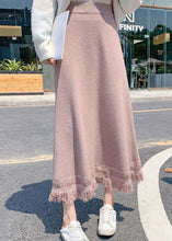 Load image into Gallery viewer, Pink high waist fashion Knit Skirt Winter