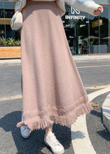 Load image into Gallery viewer, Pink high waist fashion Knit Skirt Winter