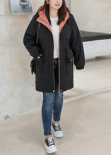 Load image into Gallery viewer, Plus Size Black Cinched Thick Warm Fleece Fine Contton Filled Witner Jacket