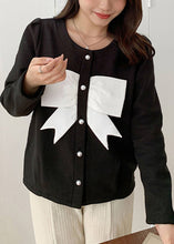 Load image into Gallery viewer, Plus Size Black O Neck Button Patchwork Warm Fleece Coat Fall