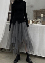 Load image into Gallery viewer, Plus Size Grey Patchwork Cute Tulle Skirts Spring