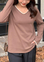 Load image into Gallery viewer, Plus Size Khaki Ruffled Patchwork Cotton Blouses Fall