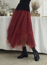 Load image into Gallery viewer, Plus Size Mulberry Asymmetrical fashion Tulle Skirts Spring