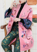 Load image into Gallery viewer, Plus Size Pink Oriental Velour warm Winter Coats