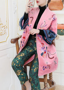 Plus Size Pink Oriental Velour warm Winter Coats