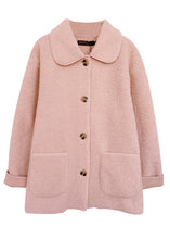 Load image into Gallery viewer, Plus Size Pink Peter Pan Collar Pockets Patchwork Teddy Faux Fur Coats Fall