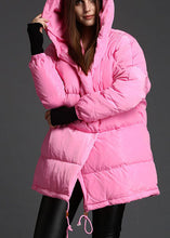 Load image into Gallery viewer, Plus Size Pink hooded drawstring Winter Duck Down Coat