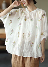 Load image into Gallery viewer, Plus Size Purple Embroideried Loose Fall Three Quarter sleeve Top