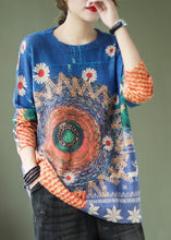 Load image into Gallery viewer, Casual Floral O-Neck Print Fall Knitted Sweater Tops