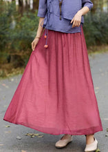 Load image into Gallery viewer, Purple Patchwork Cotton Skirts Elastic Waist Wrinkled Summer