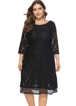 Load image into Gallery viewer, Simple Black Cozy Solid Lace Mid Dresses Summer