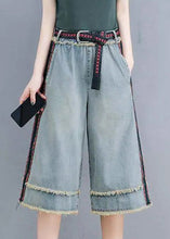 Load image into Gallery viewer, Simple Blue Patchwork High Waist Crop Jeans Summer