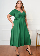 Load image into Gallery viewer, Simple Green High Waist Solid Chiffon Maxi Dresses Summer