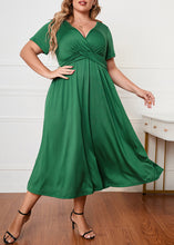 Load image into Gallery viewer, Simple Green High Waist Solid Chiffon Maxi Dresses Summer