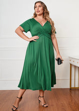 Load image into Gallery viewer, Simple Green High Waist Solid Chiffon Maxi Dresses Summer