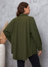 Load image into Gallery viewer, Simple Green Peter Pan Collar Button Coats Lantern Sleeve