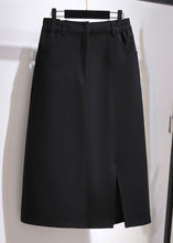 Load image into Gallery viewer, Simple Grey Front Open Pockets Patchwork Woolen Skirts Fall