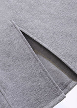 Load image into Gallery viewer, Simple Grey Front Open Pockets Patchwork Woolen Skirts Fall