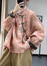 Load image into Gallery viewer, Simple Pink Asymmetrical Print Linen Blouse Tops Spring