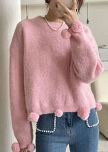 Load image into Gallery viewer, Simple Pink Ma Hai mao Knit Pullover Spring