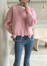 Load image into Gallery viewer, Simple Pink Ma Hai mao Knit Pullover Spring