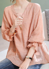 Load image into Gallery viewer, Simple Pink V Neck Spaghetti Strap And Shirts Linen 2 Piece Spring