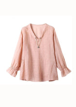 Load image into Gallery viewer, Simple Pink V Neck Spaghetti Strap And Shirts Linen 2 Piece Spring