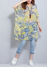 Load image into Gallery viewer, Simple o neck Batwing Sleeve chiffon tunic pattern plus size Photography floral blouses Summer