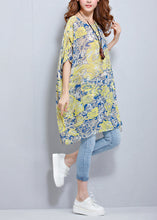 Load image into Gallery viewer, Simple o neck Batwing Sleeve chiffon tunic pattern plus size Photography floral blouses Summer