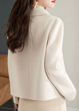 Load image into Gallery viewer, Style Beige Peter Pan Collar Patchwork Woolen Jacket Fall