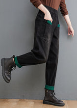 Load image into Gallery viewer, Style Black Pockets Patchwork denim Pants Spring