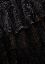 Load image into Gallery viewer, Style Black Ruffled Hollow Out Patchwork Tulle Skirts Summer