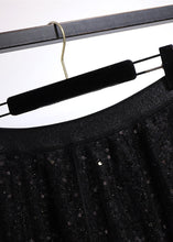 Load image into Gallery viewer, Style Black SequinsElastic Waist Patchwork Tulle Pleated Skirt Fall