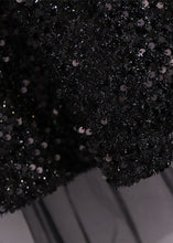 Load image into Gallery viewer, Style Black SequinsElastic Waist Patchwork Tulle Pleated Skirt Fall