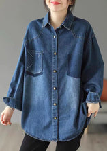 Load image into Gallery viewer, Style Blue Oversized Embroideried Pocket Denim Jackets Spring