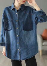 Load image into Gallery viewer, Style Blue Oversized Embroideried Pocket Denim Jackets Spring