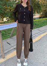 Load image into Gallery viewer, Style Brown High Waist Slim Fit Spandex Beam Pants Fall