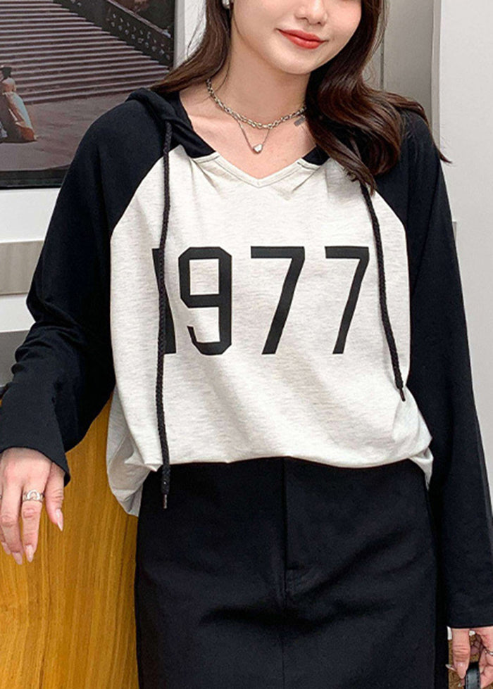 Style Colorblock Oversized Patchwork Cotton Loose Sweatshirts Top Fall