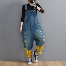 Load image into Gallery viewer, Style Denim Blue Pant Plus Size Spring Hole Jumpsuit Pants