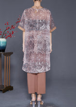 Load image into Gallery viewer, Style Khaki V Neck Print Rivet Chiffon Two Pieces Set Summer