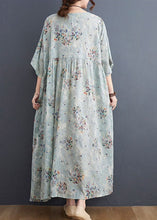 Load image into Gallery viewer, Style Light Blue Oversized Print Exra Large Hem Cotton A Line Dress Summer